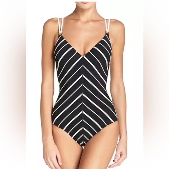 Robin Piccone One Piece Swimsuit “Harper” w/adjustable Braided Straps. Size 10 - Picture 1 of 8